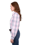 WRANGLER PHOEBE WOMENS CHECK LS SHIRT - PINK [SZ:8]