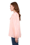 WRANGLER NEAVE WOMENS LS BLOUSE - BLUSH [SZ:8]