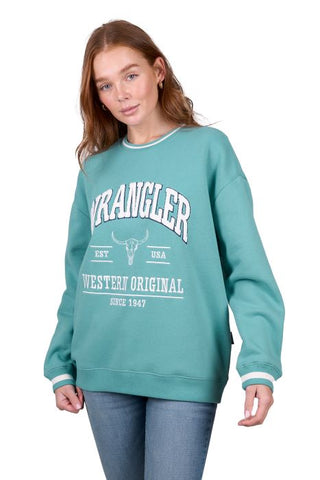 WRANGLER TABITHA WOMENS CREW - TURQUOISE [SZ:8]