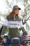 WRANGLER ELIZA WOMENS RUGBY - OLIVE/WHITE [SZ:8]