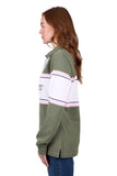 WRANGLER ELIZA WOMENS RUGBY - OLIVE/WHITE [SZ:8]