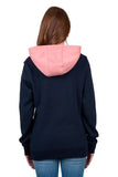 WRANGLER MINDY WOMENS HOODIE - NAVY/PINK [SZ:8]