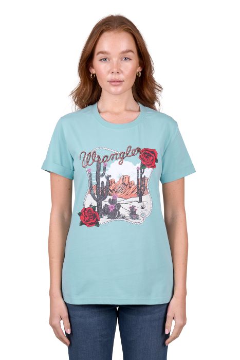 WRANGLER ATHENA WOMENS SS TEE - LIGHT BLUE [SZ:8]
