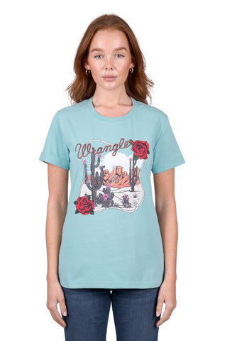 WRANGLER ATHENA WOMENS SS TEE - LIGHT BLUE [SZ:8]
