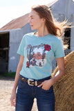 WRANGLER ATHENA WOMENS SS TEE - LIGHT BLUE [SZ:8]