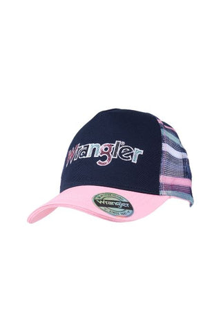 WRANGLER KIDS TORI HP PONYTAIL CAP - NAVY/PINK