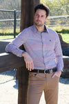 THOMAS COOK MENS GEORGE TAILORED LS SHIRT - NAVY/RED [SZ:S]