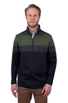 THOMAS COOK MENS ROY 1/4 ZIP JUMPER - NAVY/DARK GREEN [SZ:M]