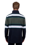 THOMAS COOK MENS LUCAS 1/4 ZIP RUGBY - NAVY/GREEN [SZ:M]