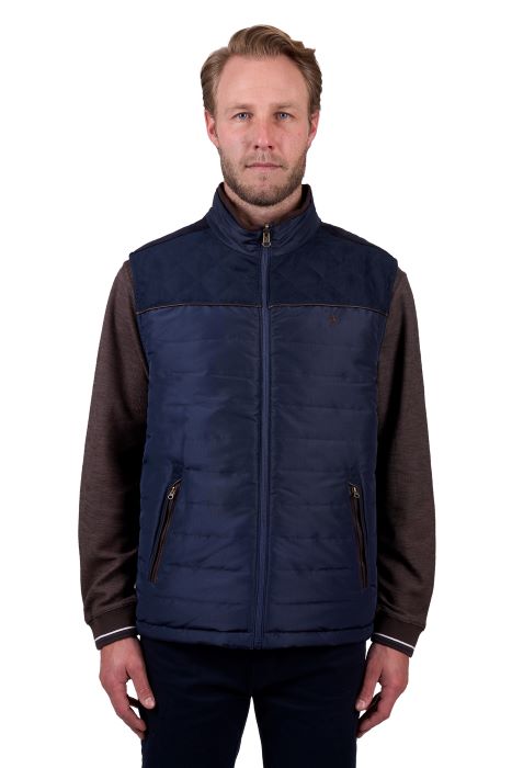 THOMAS COOK MENS NATHAN REVS VEST - DARK BROWN/NAVY [SZ:S]