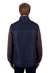 THOMAS COOK MENS NATHAN REVS VEST - DARK BROWN/NAVY [SZ:S]