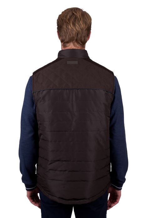 THOMAS COOK MENS NATHAN REVS VEST - DARK BROWN/NAVY [SZ:S]