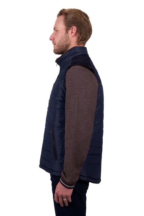 THOMAS COOK MENS NATHAN REVS VEST - DARK BROWN/NAVY [SZ:S]