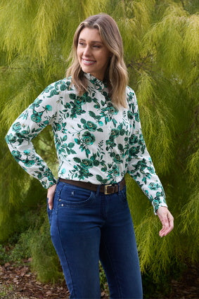 THOMAS COOK WOMENS KIARA LONGSLEEVE BLOUSE [SZ:8]