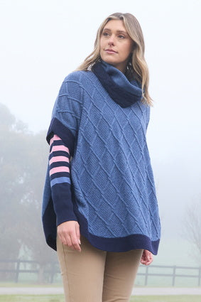 THOMAS COOK WOMENS ISABELLA CABLE PONCHO [SZ:S]