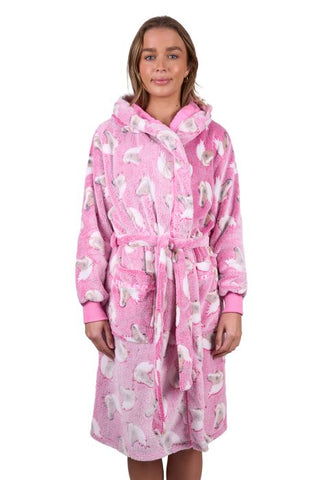 THOMAS COOK LIVE TO RIDE DRESSING GOWN - PINK [SZ:S]