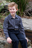 THOMAS COOK ARLO BOYS 1PKT LS SHIRT - NAVY/TAN [SZ:2]