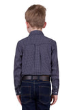 THOMAS COOK ARLO BOYS 1PKT LS SHIRT - NAVY/TAN [SZ:2]