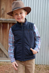 THOMAS COOK NATHAN BOYS REVS VEST - DARK BROWN/NAVY [SZ:8]