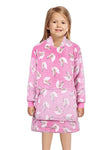 THOMAS COOK KIDS SNUGGLE HOODIE - PINK HORSE PRINT 