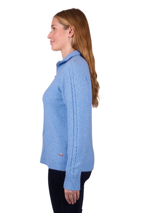 THOMAS COOK CLARA WOMENS 1/4 ZIP JUMPER - BLUE MARLE [SZ:8]