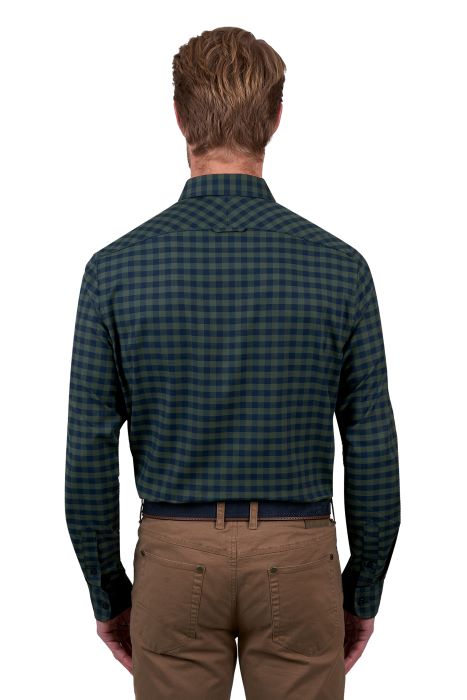 THOMAS COOK TIM MENS TAILORED LS SHIRT - NAVY/GREEN [SZ:S]