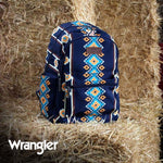 WRANGLER SOUTHWESTERN CANVAS BACKPACK - NAVY 