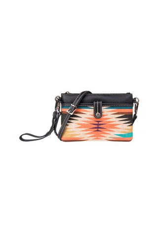 WRANGLER AZTEC CLUTCH BAG - BLACK/MULTI 