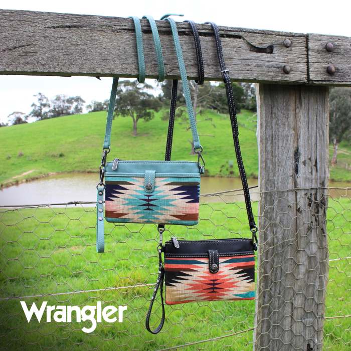 WRANGLER AZTEC CLUTCH BAG - BLACK/MULTI 
