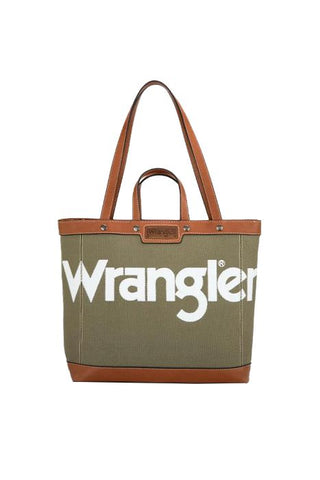 WRANGLER CANVAS ICONIC LOGO TOTE - KHAKI 