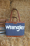 WRANGLER CANVAS ICONIC LOGO TOTE - NAVY/WHITE [SZ:38]