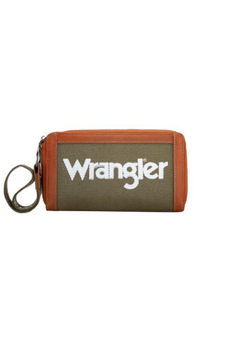 WRANGLER CANVAS ICONIC LOGO WALLET - KHAKI 