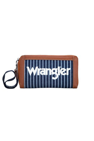WRANGLER CANVAS ICONIC LOGO WALLET - NAVY/WHITE 