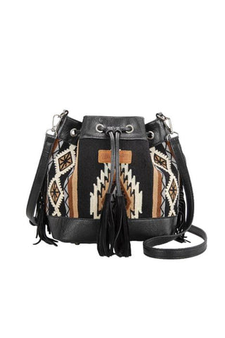 WRANGLER MAYA AZTEC BUCKET BAG - BLACK [SZ:38]