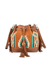 WRANGLER MAYA AZTEC BUCKET BAG - TAN 