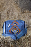 WRANGLER MAYA AZTEC CROSSBODY BAG - BLUE 
