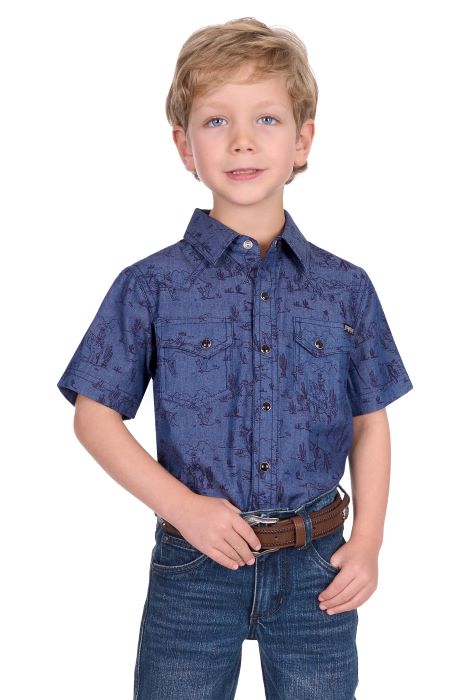 Pure Western Boys Travis Short Sleeve Shirt [sz:4]