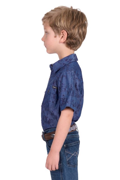 Pure Western Boys Travis Short Sleeve Shirt [sz:4]