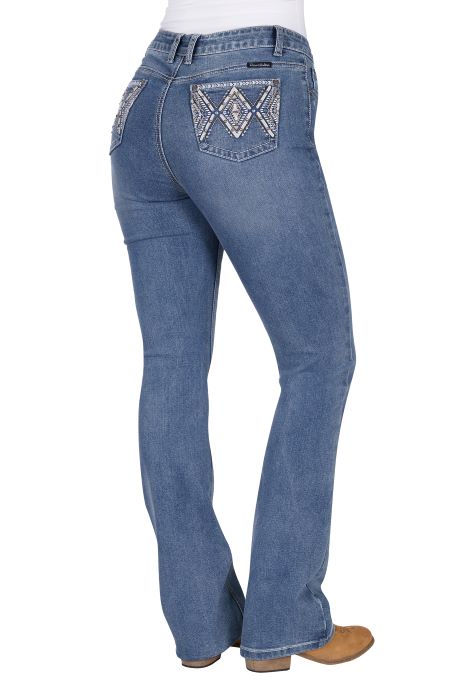 Pure Western Womens Pam Hi Rise Bcut Jean 32l [sz:6]