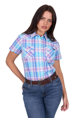 Wrangler Womens Emily Check Ss Shirt [sz:8]