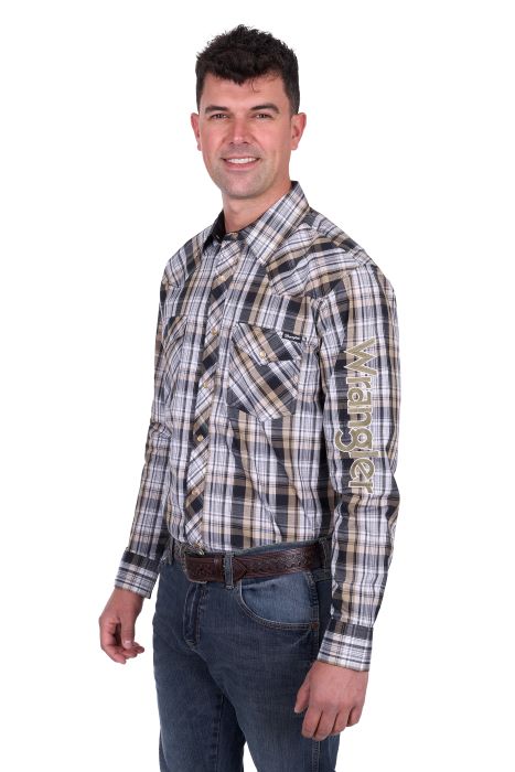 Wrangler Mens Joel Logo Ls Shirt [sz:xs]