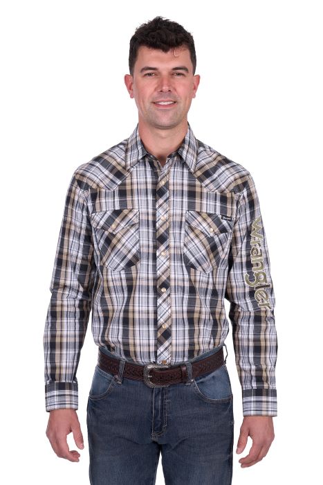 Wrangler Mens Joel Logo Ls Shirt [sz:xs]