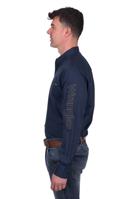 Wrangler Mens Brad Logo Ls Shirt [sz:xs]