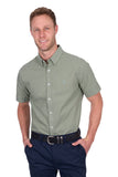 Thomas Cook Mens Linen Short Sleeve Shirt - Sage [sz:m]