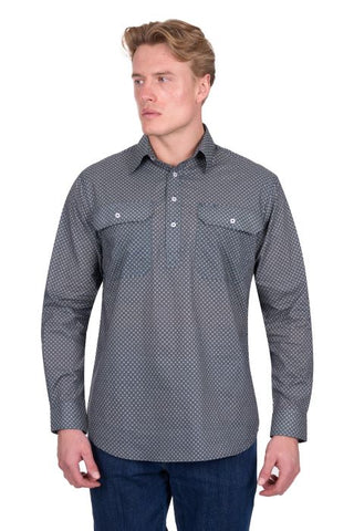 Hardslog Mens Tomson 1/2 Plkt Long Sleeve Shirt [sz:xs]
