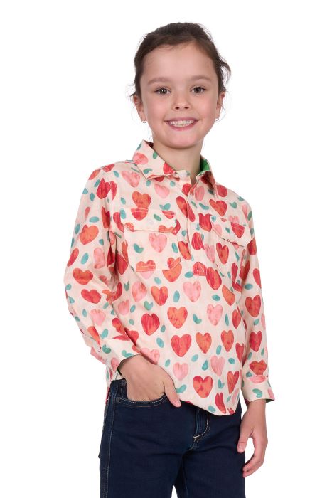 Hardslog Kids Mira 1/2 Plkt Long Sleeve Shirt [sz:4]