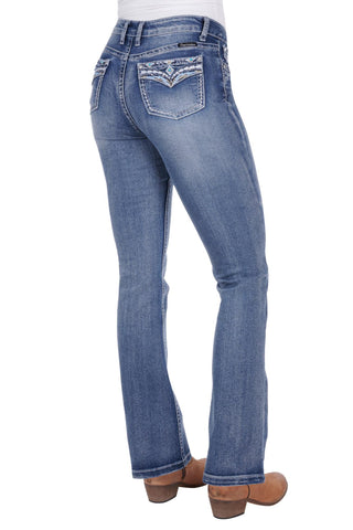 Pure Western Womens Jemma Hirise Bootcuct Jeans 30 Leg [sz:6]