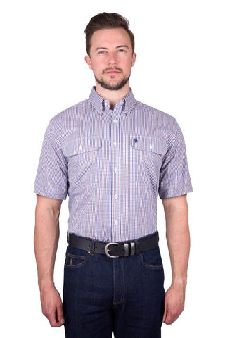 Thomas Cook Wentworth 2pkt Ss Shirt - Royal Blue/brown [sz:s]