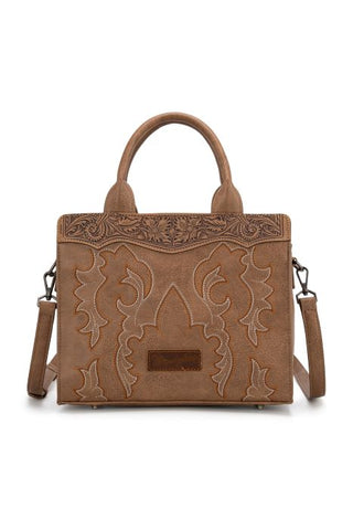 WRANGLER EMBROIDERED CROSSBODY BAG - CAMEL 