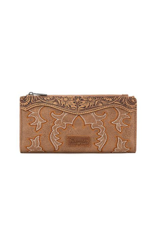 WRANGLER EMBROIDERED WALLET - CAMEL 
